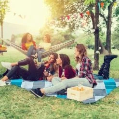 SINCèREETALI Couverture De Pique-Nique Impermeable , BeiLan 200×150cm Portable Extérieur Résiste à L'humidité Isolation Tapis De Plage, Parc, Cour, Pliable -Plaid et couverture Soldes 63820690 5