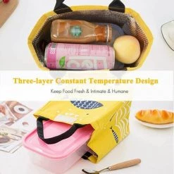 SINCèREETALI Sac Isotherme ,Repas Déjeuner Portable Lunch Sac, à Main Sac ,Repas Grande Capacité Homme ,Femme Enfant Ecole Bureau Campings ,Pique-Nique Lunch Bag Imperméable Polyester Gris Clair -Plaid et couverture Soldes 63820770 5