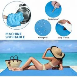 SINCèREETALI Couverture Pique Niques,Tapis Picnic, Tapis De Plage Imperméable,Picnic Blanket Portable,1.4 X 1.5M Tapis Léger Pour Camping Outdoor Cadeau Randonneur -Plaid et couverture Soldes 63820925 4