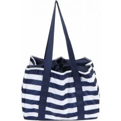 SINCèREETALI Sacs De Pique-Nique,Panier De Pique-Nique Grand Sac Thermique De Pique-Nique Polyvalent Sac Isolé De Pique-Nique à Rayures Bleues Pour Un Voyage En Voiture Voyage De Week-End Camping