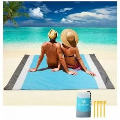 SINCèREETALI Tapis De Plage étanche 200 * 210cm Couverture De Camping Couverture De Plage Extérieure Lavable Et Tapis De Pique-nique Anti-sable Pour Pique-nique Randonnée Camping Plage Voyage