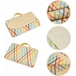 SINCèREETALI Couverture De Pique-Nique Imperméable Grande Tapis De, Plage Couverture Pour Pique-Nique Pliable ,Portable Pour Camping Voyage Barbecue Plage -Plaid et couverture Soldes 63822145 3