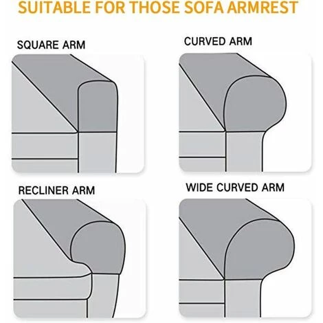DECKON 2 Pièces Couvres D'Accoudoir De Canapé Souple Housse De Bras De Fauteuil Antidérapant Couvre Accoudoirs Elastique Housse De Canapé Protection - Gris Foncé 5 DECKON 2 Pièces Couvres D'Accoudoir De Canapé Souple Housse De Bras De Fauteuil Antidérapant Couvre Accoudoirs Elastique Housse De Canapé Protection - Gris Foncé – Image 3