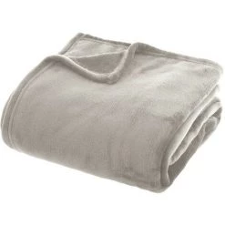 Couverture Flanelle 180 X 230 Cm Atmosphera - Gris Clair