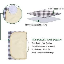 HAZEL Couverture De Pique-nique Beach Mat, 145X 180 Cm, Grande Couverture De Pique-nique Imperméable Avec Poignée, Beach Blanke -Plaid et couverture Soldes 64197069 5