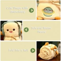 Ensoleillé Rouleau De Couverture Polaire Mignon Couvertures Pliables Avec Ficelle Pour Voiture De Bureau à Domicile Safa, Dinosaure Vert 90X115Cm - Dinosaure Vert 90X115Cm -Plaid et couverture Soldes 64211160 4