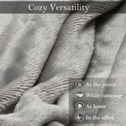 Randaco Couverture Câline, 220x240 Cm Couverture Polaire, Couverture Moelleuse, Chaude, Super Douce - Gris -Plaid et couverture Soldes 64362373 3