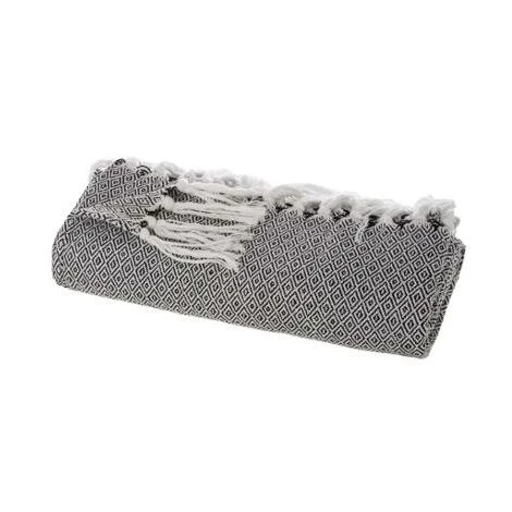 HOMEMAISON Plaid Frangé à Motifs Géométriques Noir 125 X 150 Cm - Noir 3 HOMEMAISON Plaid Frangé à Motifs Géométriques Noir 125 X 150 Cm - Noir