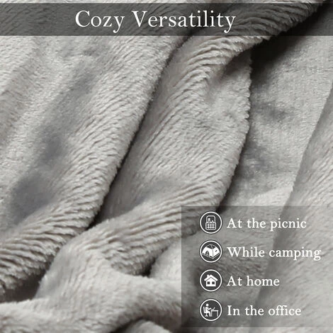 SWANEW Couverture Câline 130x170cm Câline Couverture Polaire Couverture Moelleuse Chaude Super Douce - Gris 5 SWANEW Couverture Câline 130x170cm Câline Couverture Polaire Couverture Moelleuse Chaude Super Douce - Gris – Image 3