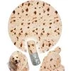 AOUGO Burrito Tortilla Blanket, Couverture Ronde Nouveauté Burrito Humain Géant, Tortilla Throw Food Creation Wrap Couverture Pour Canapé-Lit Extérieur Voyage, Serviette Géante Douce Et Peluche Pour Adultes Enfants 60 Pouces