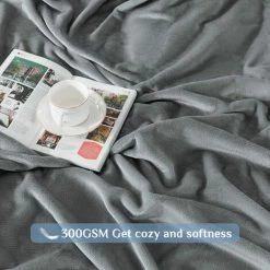 MINKUROW Couverture Câline, Couverture Polaire Moelleuse, Douce Et Chaude Pour Lit, Canapé, Couverture Comme Couverture De Canapé, 130 X 150 Cm, Gris Argenté -Plaid et couverture Soldes 64680715 4
