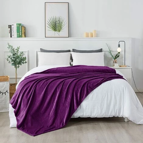 MINKUROW Couverture Câline, Couverture Polaire Moelleuse, Douce Et Chaude Pour Lit, Canapé, Couverture Comme Couverture De Canapé, 130 X 150 Cm Violet 4 MINKUROW Couverture Câline, Couverture Polaire Moelleuse, Douce Et Chaude Pour Lit, Canapé, Couverture Comme Couverture De Canapé, 130 X 150 Cm Violet – Image 2