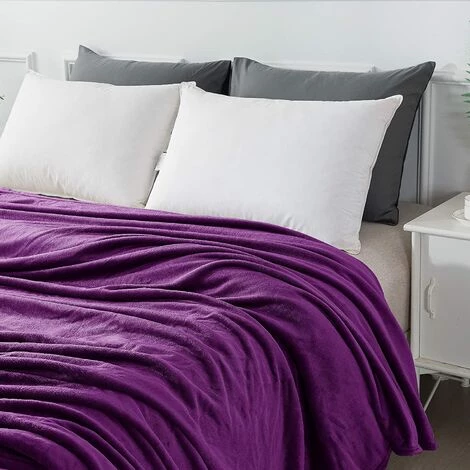 MINKUROW Couverture Câline, Couverture Polaire Moelleuse, Douce Et Chaude Pour Lit, Canapé, Couverture Comme Couverture De Canapé, 130 X 150 Cm Violet 6 MINKUROW Couverture Câline, Couverture Polaire Moelleuse, Douce Et Chaude Pour Lit, Canapé, Couverture Comme Couverture De Canapé, 130 X 150 Cm Violet – Image 4