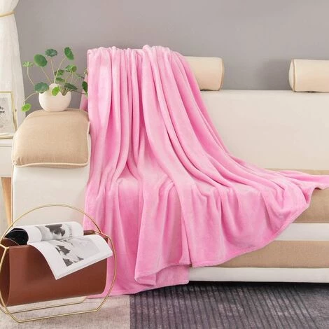 MINKUROW Couverture Câline Couverture Polaire Moelleuse, Douce Et Chaude Pour Canapé-lit, Couverture Comme Couverture De Canapé, Couverture De Salon, 130 X 150 Cm Rose 4 MINKUROW Couverture Câline Couverture Polaire Moelleuse, Douce Et Chaude Pour Canapé-lit, Couverture Comme Couverture De Canapé, Couverture De Salon, 130 X 150 Cm Rose – Image 2