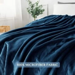 MINKUROW Couverture Câline, Couverture Polaire Moelleuse, Douce Et Chaude Pour Lit, Canapé, Couverture Comme Couverture De Canapé, 150 X 200 Cm, Bleu Marine -Plaid et couverture Soldes 64680883 4