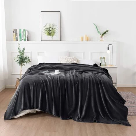 MINKUROW Couverture Câline Couverture Polaire Moelleuse, Douce Et Chaude Pour Canapé-lit, Couverture Comme Couverture De Canapé, 200 X 230 Cm Gris Foncé 4 MINKUROW Couverture Câline Couverture Polaire Moelleuse, Douce Et Chaude Pour Canapé-lit, Couverture Comme Couverture De Canapé, 200 X 230 Cm Gris Foncé – Image 2