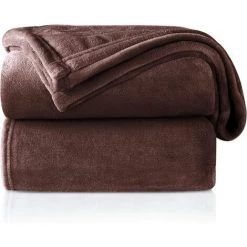 MINKUROW Couverture Câline Couverture Polaire Moelleuse, Douce Et Chaude Pour Canapé-lit, Couverture Comme Couverture De Canapé, 200 X 230 Cm Marron Foncé