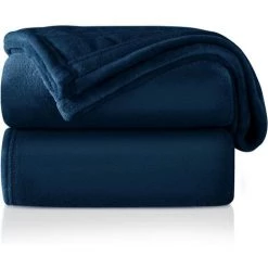 MINKUROW Couverture Câline, Couverture Polaire Moelleuse, Douce Et Chaude Pour Lit, Canapé, Couverture Comme Couverture De Canapé, 130 X 150 Cm, Bleu Marine