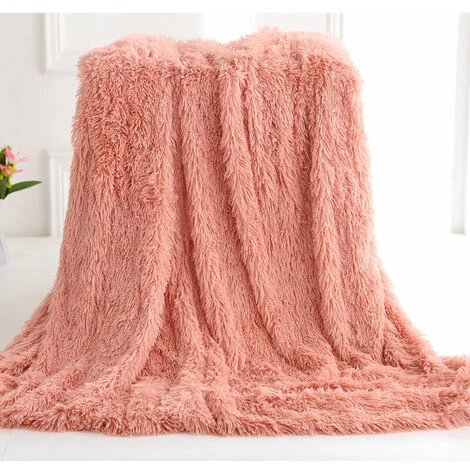 NAXUNNN Plaid Couverture Polaire Super Doux Plaid En Microfibre Aspect Fausse Fourrure Artificielle Jeté De Canapé Douce Et Chaude Pour Couvre-Lit/Climatisation TV (Poudre De Pâte De Haricot, 130X160 CM) 5 NAXUNNN Plaid Couverture Polaire Super Doux Plaid En Microfibre Aspect Fausse Fourrure Artificielle Jeté De Canapé Douce Et Chaude Pour Couvre-Lit/Climatisation TV (Poudre De Pâte De Haricot, 130X160 CM) – Image 3
