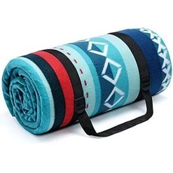 RHAFAYRE Couverture De Pique Nique Impermeable 200×200cm, Portable Extérieur Résiste à L'humidité Isolation Tapis De Plage, Parc, Cour, Pliable Avec Bandoulière(Style Ethnique)
