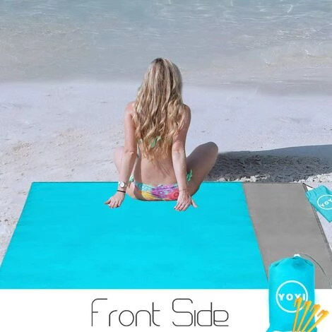 RHAFAYRE Tapis De Plage Couverture De Pique-Nique, Polyester 210T Couverture Picnic, Imperméable Avec 4 Piquets Fixes Pour La Plage Camping Pique-Nique Et Autres Activités De Plein Air 6 RHAFAYRE Tapis De Plage Couverture De Pique-Nique, Polyester 210T Couverture Picnic, Imperméable Avec 4 Piquets Fixes Pour La Plage Camping Pique-Nique Et Autres Activités De Plein Air – Image 4