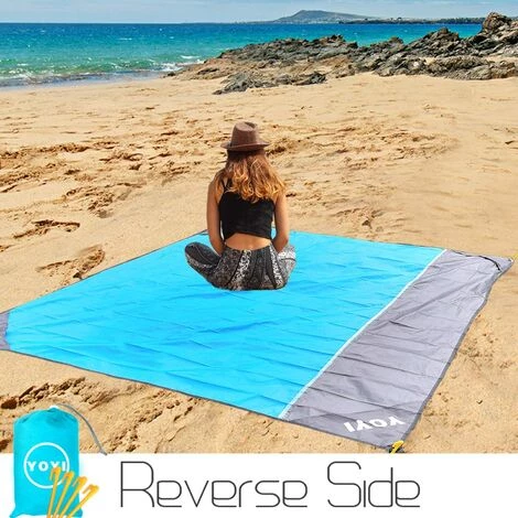 RHAFAYRE Tapis De Plage Couverture De Pique-Nique, Polyester 210T Couverture Picnic, Imperméable Avec 4 Piquets Fixes Pour La Plage Camping Pique-Nique Et Autres Activités De Plein Air 7 RHAFAYRE Tapis De Plage Couverture De Pique-Nique, Polyester 210T Couverture Picnic, Imperméable Avec 4 Piquets Fixes Pour La Plage Camping Pique-Nique Et Autres Activités De Plein Air – Image 5