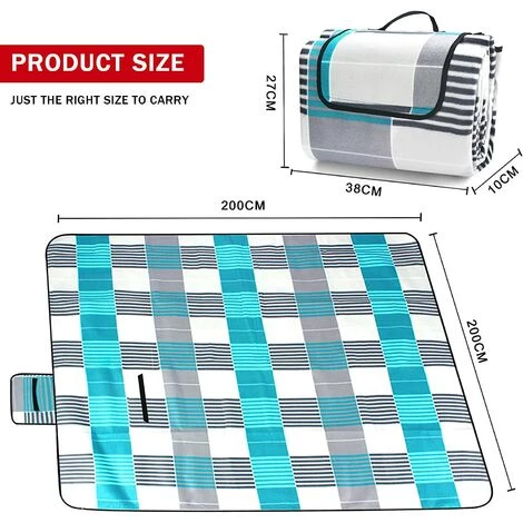 RHAFAYRE Couverture De Pique-nique 200 X 200 Cm, Couverture Pliable Portable Imperméable, Tapis De Plage Extérieur Avec Contrôle Du Sable Avec Poignées Pour Camping, Plage Et Pique-nique 4 RHAFAYRE Couverture De Pique-nique 200 X 200 Cm, Couverture Pliable Portable Imperméable, Tapis De Plage Extérieur Avec Contrôle Du Sable Avec Poignées Pour Camping, Plage Et Pique-nique – Image 2