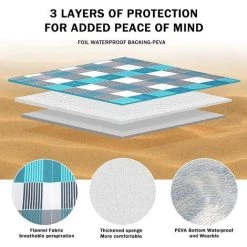 RHAFAYRE Couverture De Pique-nique 200 X 200 Cm, Couverture Pliable Portable Imperméable, Tapis De Plage Extérieur Avec Contrôle Du Sable Avec Poignées Pour Camping, Plage Et Pique-nique 9 RHAFAYRE Couverture De Pique-nique 200 X 200 Cm, Couverture Pliable Portable Imperméable, Tapis De Plage Extérieur Avec Contrôle Du Sable Avec Poignées Pour Camping, Plage Et Pique-nique -Plaid et couverture Soldes 64849037 3