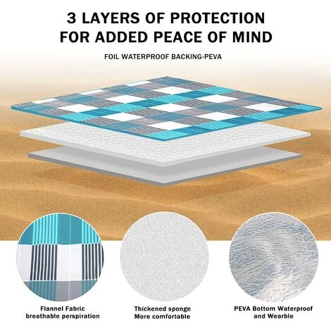 RHAFAYRE Couverture De Pique-nique 200 X 200 Cm, Couverture Pliable Portable Imperméable, Tapis De Plage Extérieur Avec Contrôle Du Sable Avec Poignées Pour Camping, Plage Et Pique-nique 5 RHAFAYRE Couverture De Pique-nique 200 X 200 Cm, Couverture Pliable Portable Imperméable, Tapis De Plage Extérieur Avec Contrôle Du Sable Avec Poignées Pour Camping, Plage Et Pique-nique – Image 3
