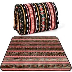 RHAFAYRE Couverture Pique Niques 200x200, Couverture De Pique-Nique Imperméable, Tapis De Plage Anti Sable, Couverture De Plage XXL, Portable, Pliable, Pour Camping Plage Randonnée Pique-Nique Parc (Noir)