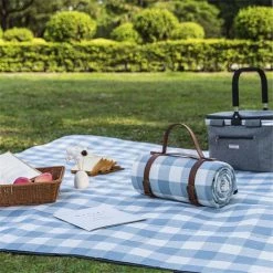 RHAFAYRE Couverture Tapis De Pique-Nique,Tapis De Plage,150 X 200 Cm Couverture Tapis De Pique-Nique Imperméable Résistant à L'humidité Pliable Portable Avec Des Poignées (C) -Plaid et couverture Soldes 64849056 5