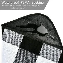 MONLY Couverture De Pique-Niques Impermeable 200×200cm, Tapis De Pique-Niques Pliable Portable, Couverture De Pique-Niques Pour Jardin/Camping/Plage/Parc (200 X 200 Cm, A) -Plaid et couverture Soldes 65002517 5