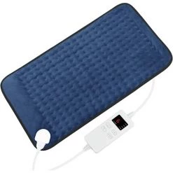 PERLE RARE Couverture Chauffante,Chronométrage Et 6 Réglages De Chauffage-Lavable En Machine -Tapis électrique -Protection Contre La Surchauffe-Pour Genoux, Cou, Pieds Et Hanches(60 * 30cm) (Bleu)