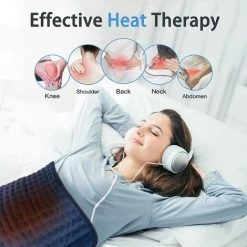 PERLE RARE Couverture Chauffante,Chronométrage Et 6 Réglages De Chauffage-Lavable En Machine -Tapis électrique -Protection Contre La Surchauffe-Pour Genoux, Cou, Pieds Et Hanches(60 * 30cm) (Bleu) -Plaid et couverture Soldes 65177457 5