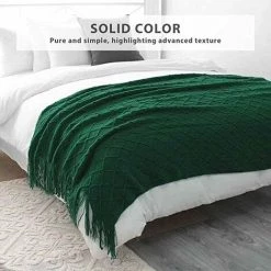 BF Couverture Tricotée Gland Couvre-lit Couleur Unie Plaid Nordique Couverture Chaude Tapis Mode Couverture Douce Housse De Canapé Couvre-lit Décoratif 130 * 200 Cm Vert Foncé 9 BF Couverture Tricotée Gland Couvre-lit Couleur Unie Plaid Nordique Couverture Chaude Tapis Mode Couverture Douce Housse De Canapé Couvre-lit Décoratif 130 * 200 Cm Vert Foncé -Plaid et couverture Soldes 65270141 4