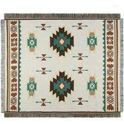 BF Couleur Claire Motif Géométrique Fil De Coton Serviette De Dos Rustique Couverture De Canapé Vintage Couverture Complète Multifonctionnelle Antidérapante Serviette De Canapé Style Couverture Tapis Canapé Boho Couverture D'ameublement 90 X 180 Cm -Plaid et couverture Soldes 65270948 4