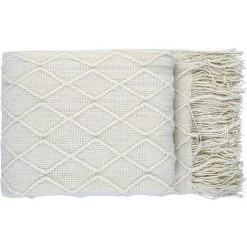 SIMPLE ® Couverture, Couverture En Laine Tricotée Douce, Pompon, Couverture Douillette, Couverture De Canapé, Couverture De Couchage, Beige, 127*152+15CM -Plaid et couverture Soldes 65271262 2