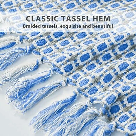 BF Couverture Tricotée Gland Couverture Coloré Pied De Poule Bohème Plaid Couverture Chaude Mode Couverture Douce Canapé Couverture Décoratif Couvre-lit 127 * 230cm 5 BF Couverture Tricotée Gland Couverture Coloré Pied De Poule Bohème Plaid Couverture Chaude Mode Couverture Douce Canapé Couverture Décoratif Couvre-lit 127 * 230cm – Image 3