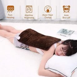 Homfa Coussin Chauffant Pour Le Dos Et La Nuque 30*60 Avec 6 Niveaux De Chauffe, Couverture Chauffante Extra Large, Ultra Douce Avec Arrêt Automatique