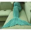 Yoouyida Sirene Queue Couverture Pour Bebe Et Lady Douce Main Sac De Couchage Couverture Tricotee Fishtail Cadeau De Noel, 180 * 90Cm, Vert -Plaid et couverture Soldes 65298462 1
