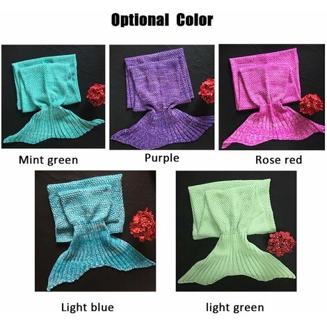 Yoouyida Sirene Queue Couverture Pour Bebe Et Lady Douce Main Sac De Couchage Couverture Tricotee Fishtail Cadeau De Noel, 180 * 90Cm, Vert 4 Yoouyida Sirene Queue Couverture Pour Bebe Et Lady Douce Main Sac De Couchage Couverture Tricotee Fishtail Cadeau De Noel, 180 * 90Cm, Vert – Image 2