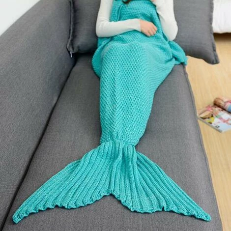 Yoouyida Sirene Queue Couverture Pour Bebe Et Lady Douce Main Sac De Couchage Couverture Tricotee Fishtail Cadeau De Noel, 180 * 90Cm, Vert 5 Yoouyida Sirene Queue Couverture Pour Bebe Et Lady Douce Main Sac De Couchage Couverture Tricotee Fishtail Cadeau De Noel, 180 * 90Cm, Vert – Image 3