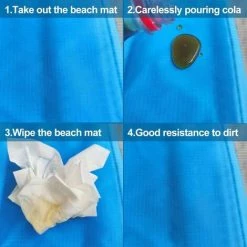 L'FLANEUR Couverture De Pique-nique étanche Plafond Plafond Plafond Sand Portable Tapis De Sable Pour La Plage, Pique-nique, Camping, Voyages, événements En Plein Air (Bleu: 200x210 Cm) ANEUR -Plaid et couverture Soldes 65355119 3