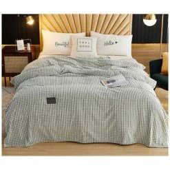 L'FLANEUR Couvertures Et Plaids Plaid Couverture ,Couverture En épaisse Douce Et Confortable, Peut être Utilisée Comme Draps De Lit, Couverture Bébé (vert, 100120cm) ANEUR