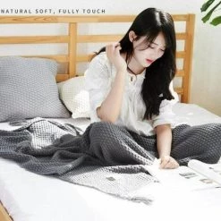 L'FLANEUR Couverture Tricoter,Nordic Faite à La Main En Tricot Couverture Mode Pour Couverture Souple Plaids Pour Canapé Bedsure Couverture Couvre-lit,Beige-110X240CM ANEUR -Plaid et couverture Soldes 65357737 5