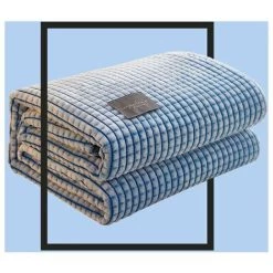 L'FLANEUR Couvertures Et Plaids Plaid Couverture ,Couverture En épaisse Douce Et Confortable, Peut être Utilisée Comme Draps De Lit, Couverture Bébé (Bleu Et Blanc, 70100cm) ANEUR -Plaid et couverture Soldes 65359139 5