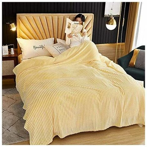 L'FLANEUR Couvertures Et Plaids Plaid Couverture ,Couverture En épaisse Douce Et Confortable, Peut être Utilisée Comme Draps De Lit, Couverture Bébé (Jaune Et Blanc, 100120cm) ANEUR 4 L'FLANEUR Couvertures Et Plaids Plaid Couverture ,Couverture En épaisse Douce Et Confortable, Peut être Utilisée Comme Draps De Lit, Couverture Bébé (Jaune Et Blanc, 100120cm) ANEUR – Image 2