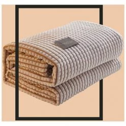 L'FLANEUR Couvertures Et Plaids Plaid Couverture ,Couverture En épaisse Douce Et Confortable, Peut être Utilisée Comme Draps De Lit, Couverture Bébé (Kaki, 70100cm) ANEUR -Plaid et couverture Soldes 65363330 2