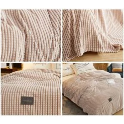 L'FLANEUR Couvertures Et Plaids Plaid Couverture ,Couverture En épaisse Douce Et Confortable, Peut être Utilisée Comme Draps De Lit, Couverture Bébé (Kaki, 70100cm) ANEUR -Plaid et couverture Soldes 65363330 4