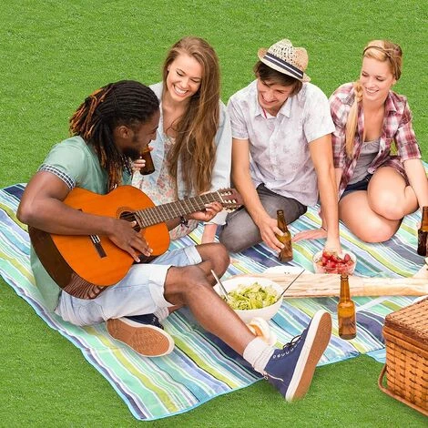 QERSTA Couverture De Pique-nique En Plein Air, Lavable En Machine, Imperméable(bleu-vert) 7 QERSTA Couverture De Pique-nique En Plein Air, Lavable En Machine, Imperméable(bleu-vert) – Image 5